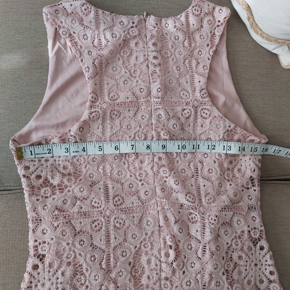 Jack by BB Dakota sheath dress pink lace sleeveless mauve rose cottagecore - Picture 15 of 16